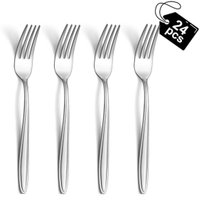 Mirdinner 24 Pcs Dinner Forks set, 7.79-Inch Stainless Steel Forks Silverware Set, Flatware/Salad Forks, Table Forks, Using for Home